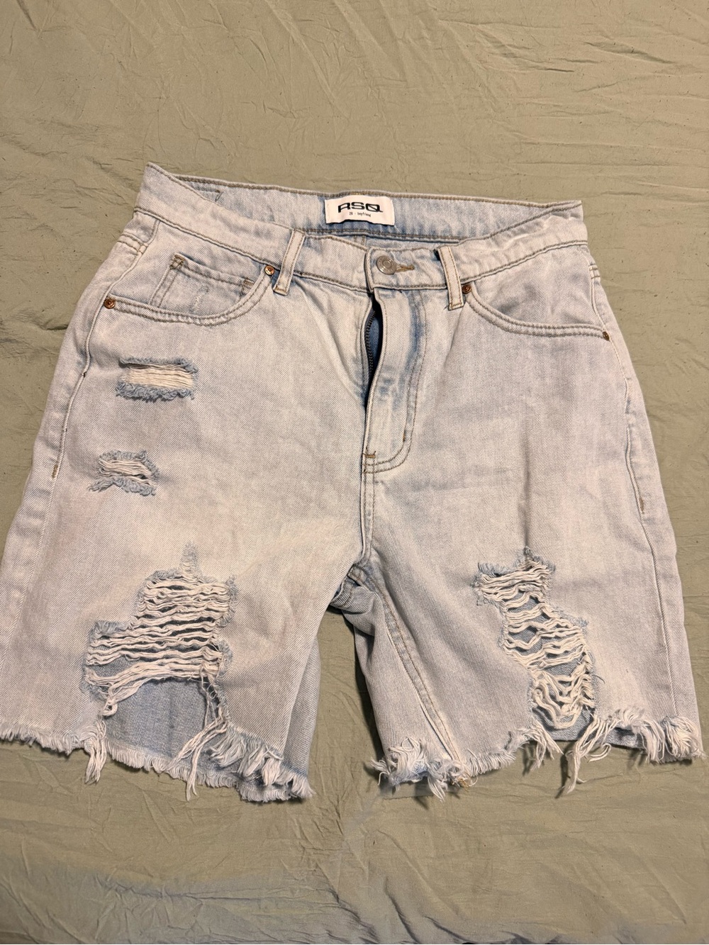 RSQ Light Blue Distressed Denim Shorts